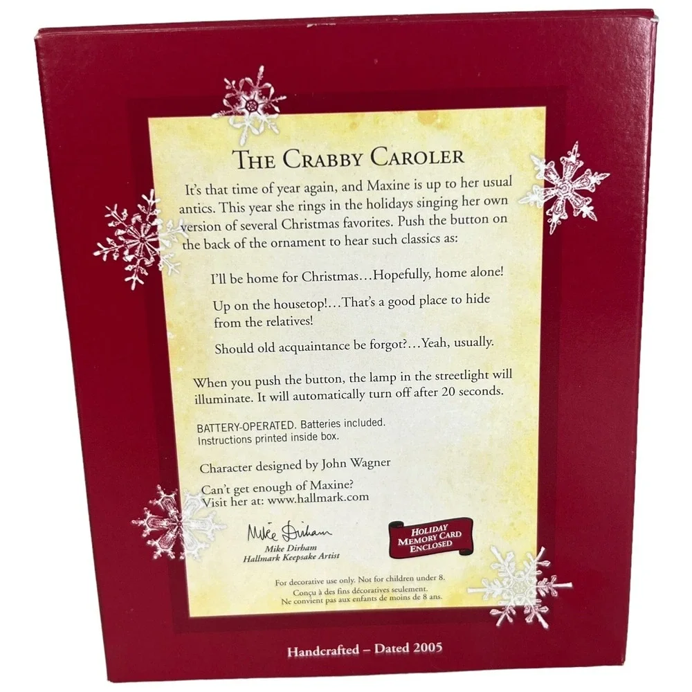Maxine‎ The Crabby Caroler Hallmark Keepsake Ornament 2005 Sound & Light Magic